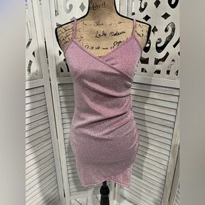 Shimmering Pink Metallic Party Dress